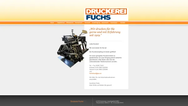 Website Screenshot: druckerei-fuchs-index - Druckerei Fuchs - Date: 2023-06-22 15:00:19
