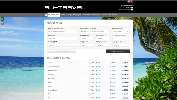 Website Screenshot: Vip Dubai.at - SU-TRAVEL by SARA US UG (haftungsbeschränkt), Reisebüro in Stuttgart - www.su-travel.de - Date: 2023-06-22 15:15:40