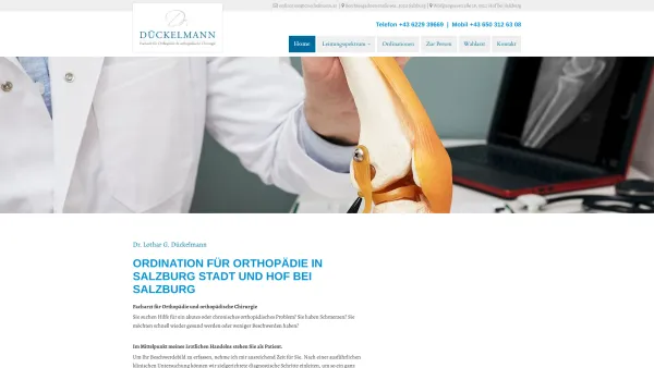 Website Screenshot: Dr. med. Lothar Dückelmann - Praxis für Orthopädie in Salzburg und Hof - Dr. Dückelmann Lothar - Date: 2023-06-15 16:02:34