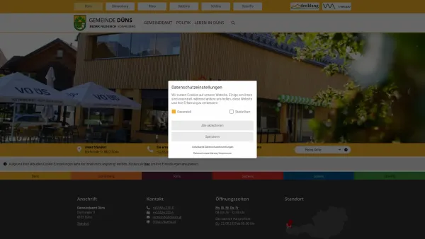 Website Screenshot: Gemeindeamt Gemeinde Düns - Düns - Startseite - Date: 2023-06-22 15:10:51