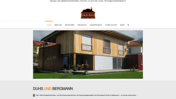Website Screenshot: D&B Duhs & Bergmann - Duhs und Bergmann | Bau- und Zimmereiunternehmen | Kärnten - Date: 2023-06-22 15:10:51