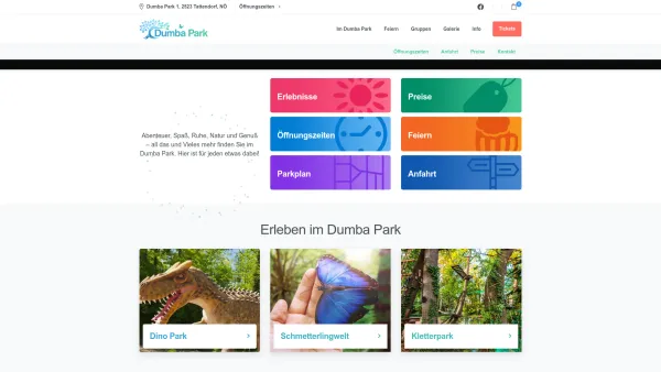 Website Screenshot: Dumbapark.at - Dumba Park - Der Natur Erlebnis Park - Date: 2023-06-14 10:46:41