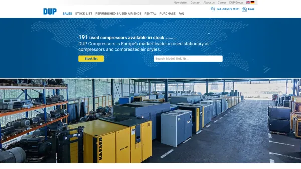 Website Screenshot: DUP Compressors Trading GmbH - Purchase of used compressors and dryers | DUP Compressors - Date: 2023-06-22 15:10:52