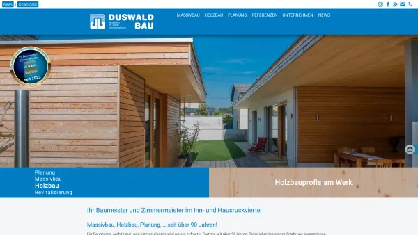 Website Screenshot: Duswald-Bau GmbH - Duswald Bau GmbH - Bauunternehmen| Zimmerei| Grieskirchen - Date: 2023-06-22 15:10:52