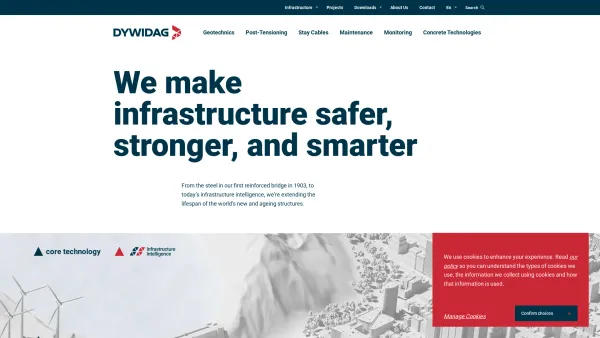 Website Screenshot: DYWIDAG Systems International DSI) is a leading manufacturer and supplier of Post Tensioning Geotechnical and Mining Products. The - We make infrastructure safer, stronger, and smarter | DYWIDAG - Date: 2023-06-22 15:00:19