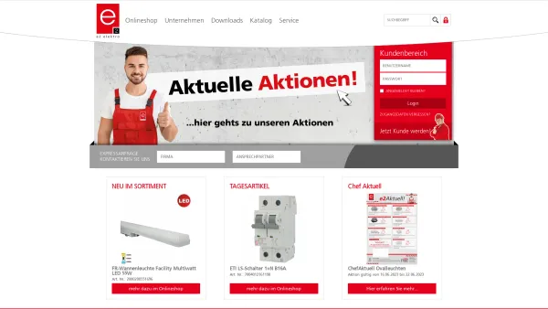 Website Screenshot: e2 elektro GmbH - e2 elektro GmbH | Der direkte Weg zu Ihren Produkten! | Startseite - Date: 2023-06-22 15:00:19