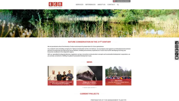 Website Screenshot: E.C.O. Institut für Ökologie - Home - E.C.O. - Institute for Ecology - Date: 2023-06-14 10:38:10