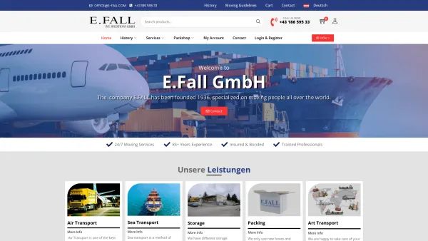 Website Screenshot: Spedition e-fall - E.FALL – Int. Speditions GMBH - Date: 2023-06-22 15:00:19