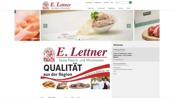 Website Screenshot: Engelbert E. Lettner Fleisch und Wurstwaren Salzburg seit 1904 - E. Lettner - Date: 2023-06-22 15:00:19