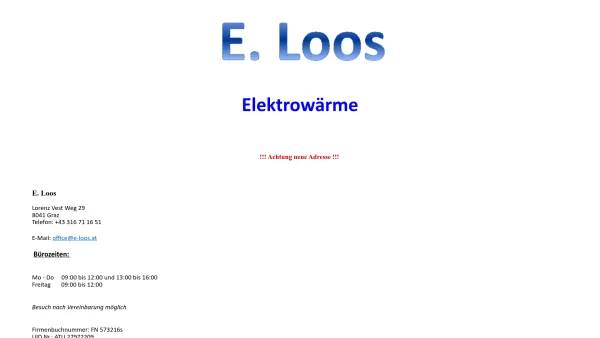 Website Screenshot: E. Loos Elektrowärmetechnik - Date: 2023-06-14 10:37:41