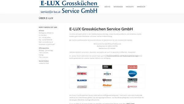 Website Screenshot: E-LUX Großküchen Service GmbH - Über E-LUX - E-LUX Großküchen Service GmbH - Date: 2023-06-15 16:02:34