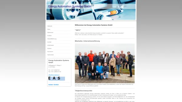 Website Screenshot: Energy Automation Systems GmbH (EAS) - EAS GmbH - Deutsch - Date: 2023-06-14 10:39:32