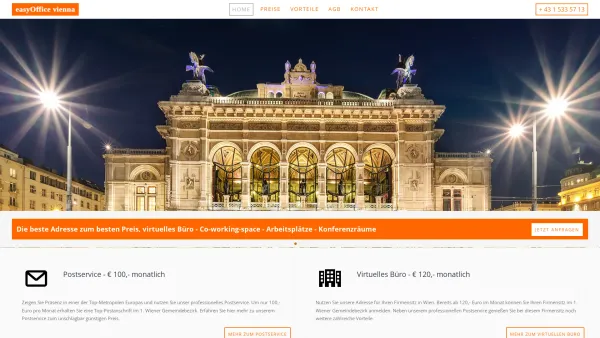 Website Screenshot: easyOffice vienna - Virtuelles Büro in Wien | easyOffice Vienna - Date: 2023-06-15 16:02:34