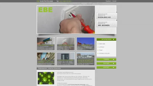 Website Screenshot: EBE online - EBE ELEKTROTECHNIK GMBH | www.ebe.at | Elektrotechnik & Elektroüberprüfung | 1230 Wien - Date: 2023-06-22 15:10:52