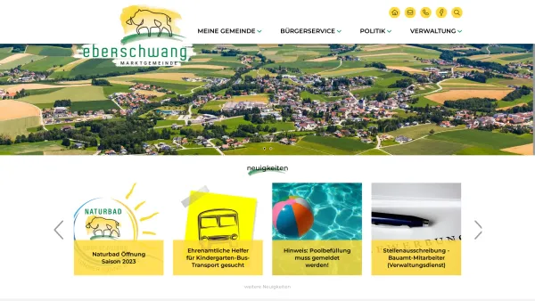 Website Screenshot: Marktgemeindeamt Eberschwang RiS-Kommunal - Eberschwang - GEM2GO WEB - Startseite - Date: 2023-06-14 10:39:34