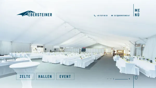 Website Screenshot: Messe & Zeltdesign Heinrich Ebersteiner GmbH - ▷ Zeltverleih, Messezelte, Hallen, Partyzelte | Ebersteiner GmbH | Langenstein, Oberösterreich (OÖ) - Date: 2023-06-22 15:11:10