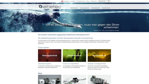 Website Screenshot: Elmar ebeTEC Technischer Industriebedarf Telefon 43 0)7247/6583-20 - ebeTEC GmbH - angepasste elektrische Antriebstechnik! | ebetec.at - Date: 2023-06-22 15:11:10