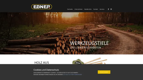 Website Screenshot: Holzindustrie Ebner GmbH Werkzeugstiele - Ebner Stiele - Werkzeugstiele - Date: 2023-06-14 10:39:34