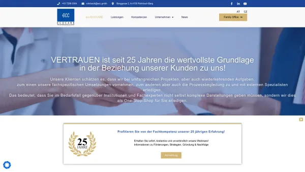 Website Screenshot: ecc ECOCARE Wirtschaftsberatung GmbH - ECC – ECOCARE – Wirtschaftsberatung - Date: 2023-06-15 16:02:34