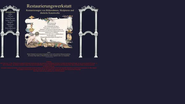 Website Screenshot: Künstler & Restaurator - Der Restaurator für beschädigte alte Bilderrahmen,Kunstobjekte - Date: 2023-06-22 15:11:10