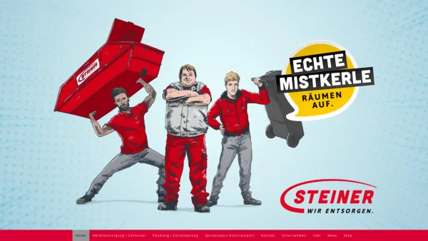 Website Screenshot: Echte Mistkerle Steiner GmbH & Co KG - Entsorgungsprofis mit Handschlagqualität - Echte Mistkerle - Date: 2023-06-26 10:26:16