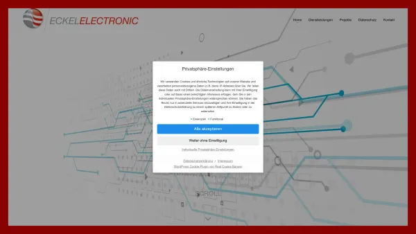 Website Screenshot: Eckel Electronic - ECKEL ELECTRONIC | ELEKTRONIKENTWICKLUNG / HARDWARE / SOFTWARE - Date: 2023-06-14 10:37:41