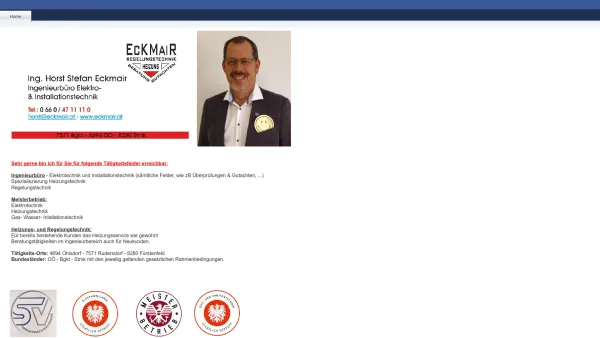 Website Screenshot: Eckmair Horst Heizungstechnik, Regelung, Wartung, Service - Home - Date: 2023-06-22 15:11:10