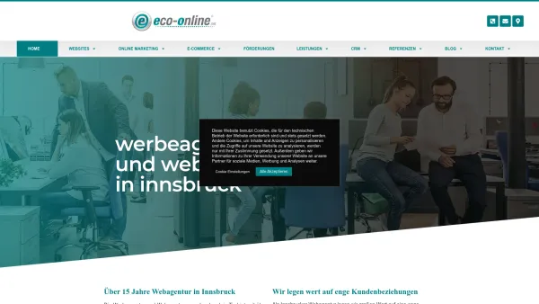 Website Screenshot: Eco Online Internetservices GmbH - Werbeagentur und Webagentur in Innsbruck - Date: 2023-06-22 15:00:19