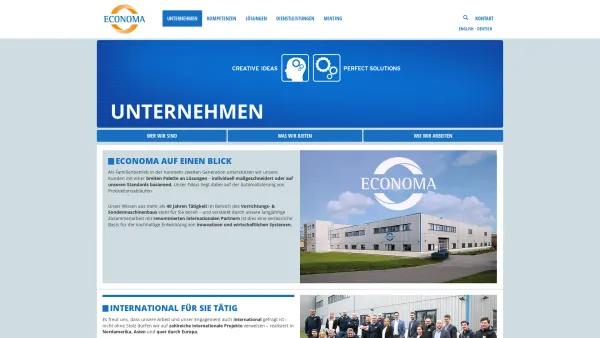 Website Screenshot: ECONOMA Automatisierungstechnik GmbH Mechanisierung Automation Engineering Fertigung - Unternehmen - Date: 2023-06-22 15:00:20