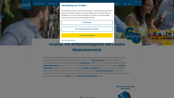 Website Screenshot: ecoplus. Niederösterreichs Wirtschaftsagentur GmbH - ecoplus Niederösterreichs Wirtschaftsagentur - Date: 2023-06-22 15:00:20