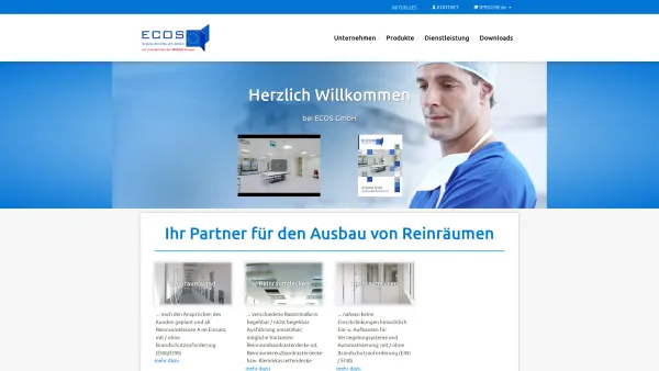 Website Screenshot: ECOS Reinraumtechnik - Kompetenter Ausbau von Reinräumen - ECOS GmbH - Date: 2023-06-22 12:14:41