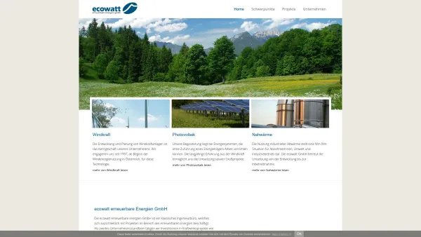 Website Screenshot: ecowatt erneuerbare energien gmbh - ecowatt erneuerbare energien gmbh - Date: 2023-06-22 15:00:20