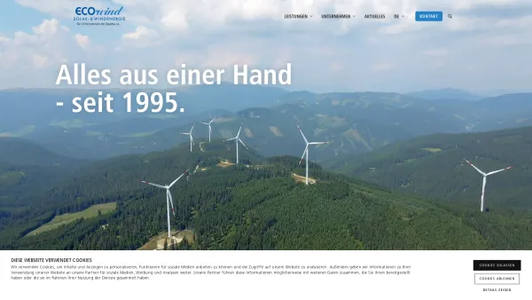 Website Screenshot: ecowind handels und wartungs gmbh - EcoWind | Solar- & Windenergie - Date: 2023-06-22 15:00:20