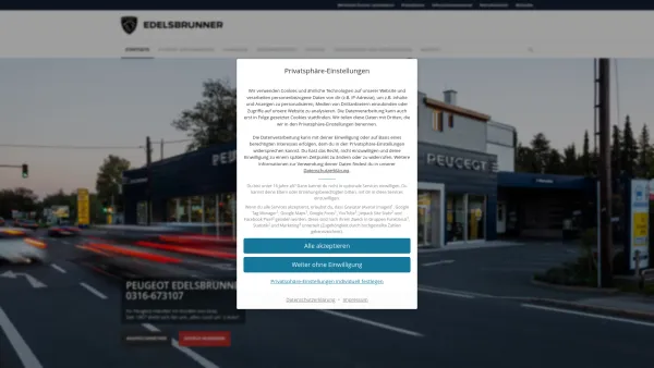 Website Screenshot: Autohaus Edelsbrunner - Autohaus & Kfz-Werkstätte Edelsbrunner - Ihr Peugeot-Spezialist in Graz - Date: 2023-06-22 12:14:41