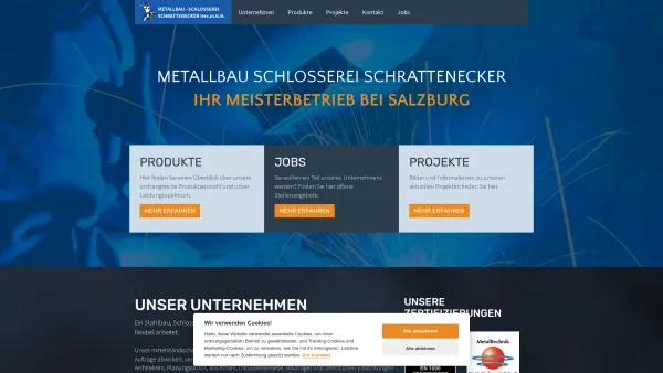 Website Screenshot: Metallbau - Schlosserei Schrattenecker Ges.m.b.H. - Schlosserei Schrattenecker, ihr Meisterbetrieb bei Salzburg: Home - Date: 2023-06-22 15:00:20