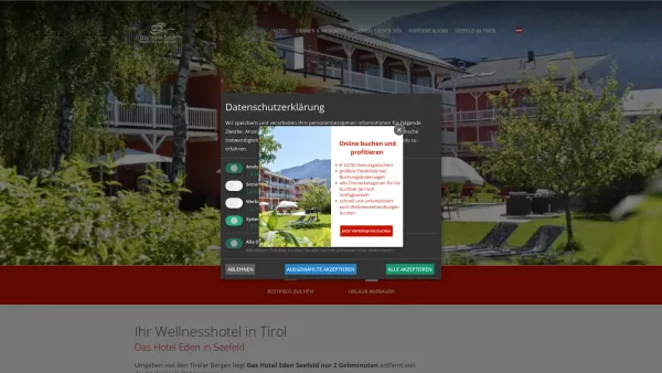 Website Screenshot: DAS HOTEL EDEN **** - Wellnesshotel in Tirol | Hotel in Seefeld - Hotel Eden - Date: 2023-06-22 15:00:20