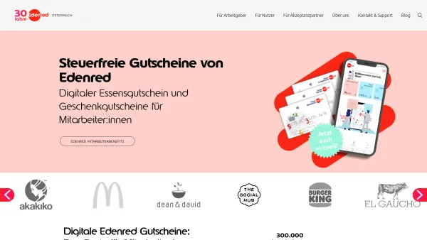 Website Screenshot: Edenred Austria GmbH - Steuerfreie Essens- und Geschenkgutscheine für Unternehmen - Date: 2023-06-22 15:00:20