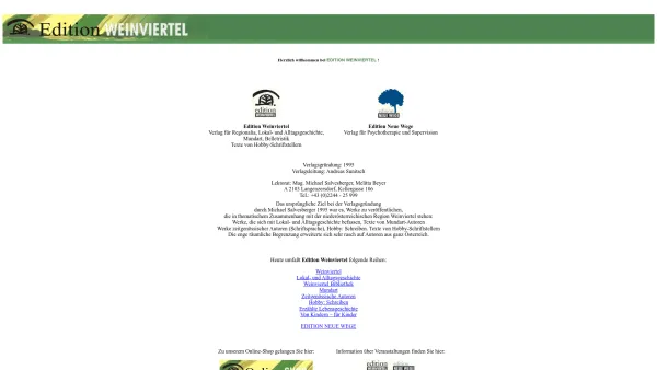 Website Screenshot: Edition Weinviertel - Edition Weinviertel - Date: 2023-06-14 10:39:34