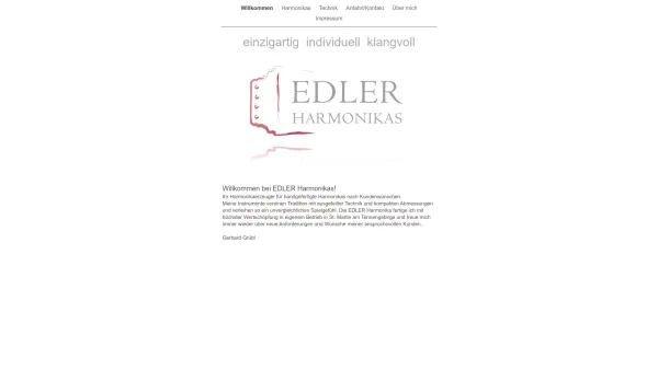 Website Screenshot: EDLER Harmonikas GmbH - einzigartig individuell klangvoll - Date: 2023-06-22 15:11:11