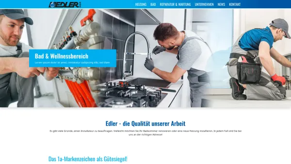 Website Screenshot: Johann Edler Gas Wasser Heizung - Edler GmbH: Startseite - Date: 2023-06-14 10:39:34