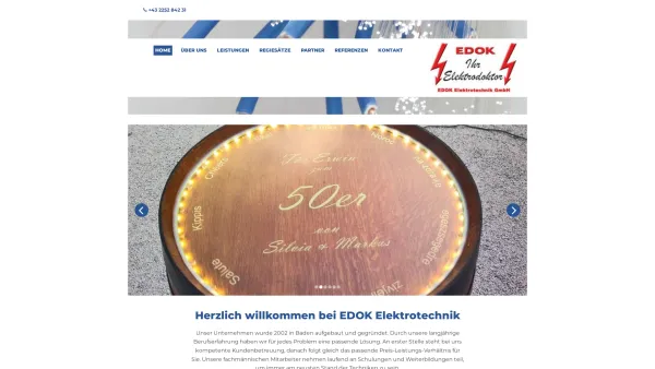 Website Screenshot: EDOK Elektrotechnik Markus Kissling - Elektroinstallationen Baden - EDOK Elektrotechnik GmbH - Date: 2023-06-22 15:10:52