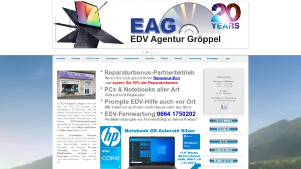 Website Screenshot: EDV-Agentur Gröppel - EAG - EDV Agentur Gröppel - Date: 2023-06-22 15:10:52