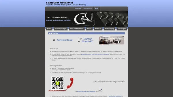 Website Screenshot: COMPUTER NOTDIENST Salzburg - Computer Reparatur - Date: 2023-06-22 15:10:52