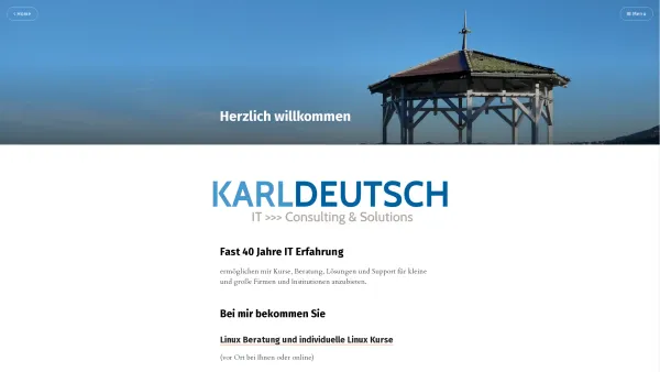 Website Screenshot: edv-werkstatt.com Karl Karl Deutsch Linux Seminare Training Migration Novell Linux Desktop NLD RHEL Red Hat Enterprise Linux SuSE - Herzlich willkommen - Date: 2023-06-22 15:10:52