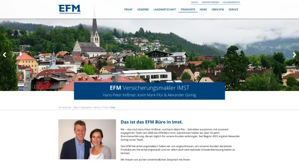 Website Screenshot: EFM Versicherungsmakler AG Imst, Krißmer Hans-Peter, Mark-Flür Karin - Imst: EFM Versicherungsmakler - Date: 2023-06-22 15:00:20