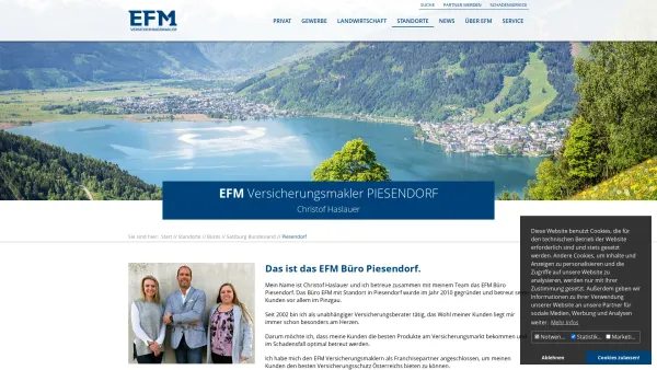 Website Screenshot: EFM Versicherungsmakler Haslauer Christof - Piesendorf: EFM Versicherungsmakler - Date: 2023-06-22 15:00:20