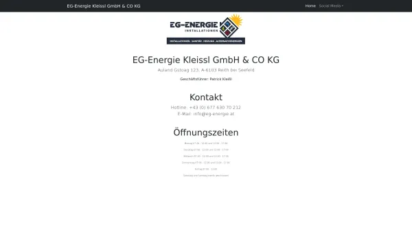 Website Screenshot: EG-Energie Egger GmbH - EG-Energie Kleissl GmbH & CO KG - Date: 2023-06-14 10:47:24