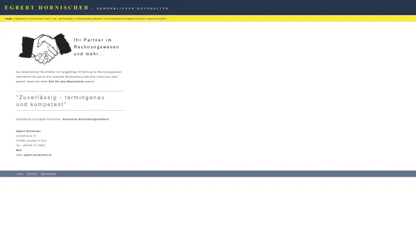 Website Screenshot: Buchhaltungsbüro Hornischer - Gewerblicher Buchhalter - Egbert Hornischer aus Tirol - Buchhaltung in professionellen Händen - Date: 2023-06-22 15:00:20