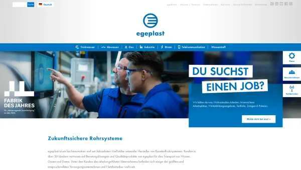 Website Screenshot: egeplast / Ing. Helmut Baier - egeplast international GmbH - Zukunftssichere Rohrsysteme - Date: 2023-06-14 10:39:34