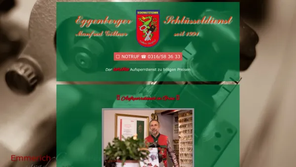 Website Screenshot: Manfred Göllner Eggenberger Schlüsseldienst - Schlüsseldienst Eggenberg | Aufsperrdienst Graz - Date: 2023-06-26 10:26:16